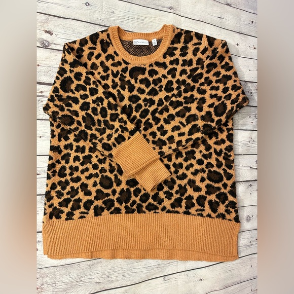 RAFAELLA Leopard Print Tunic Length Sweater Size M - Picture 5 of 14